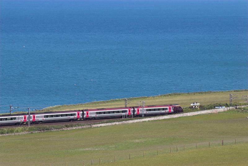 At the Border: A southbound Voyager is about to cross into England at a gloriously hot and sunny Marshall Meadows. 22 June 2010 Photo of At the Border