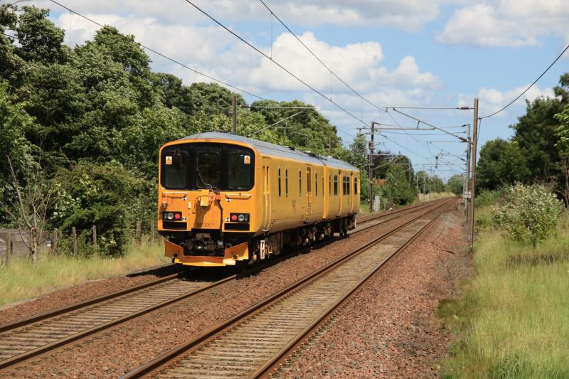 950001 on 2Z08: 950001 on 2Z08 14.19 Prestonpans loop to Heaton just east of Longniddry station on 02/07/2010. Photo of 950001 on 2Z08