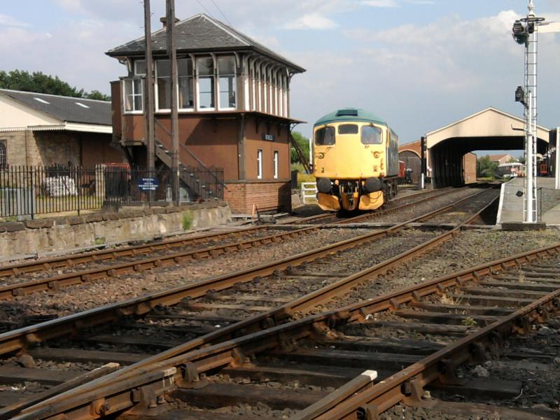 26024 at Bo'ness SB: 26024 awaits the arrival of LNER 246 'Morayshire' so she can prepare to take out the last train of the day to Manuel. Photo of 26024 at Bo'ness SB