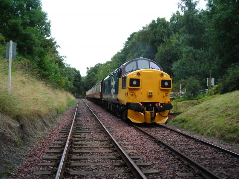 37025: Class 37, No. 025 waits departure from Birkhill Photo of 37025