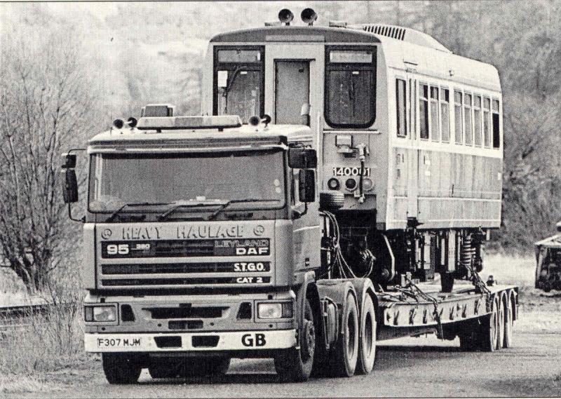 140001 heading for Banffshire: Found this old magazine photo of this one off unit being taken by road to the Keith and Banffshire Railway. Photo of 140001 heading for Banffshire
