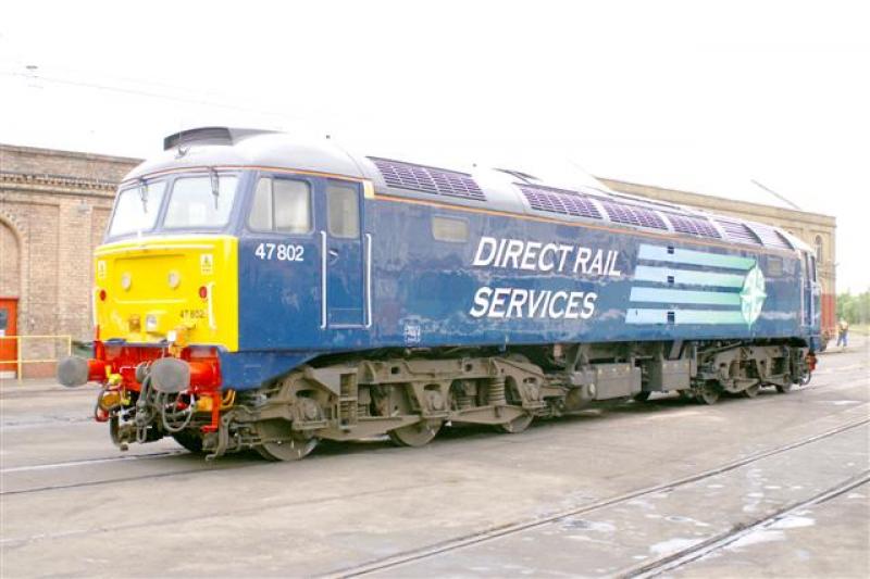 47802: 47802 Ex Works on the 13th June in the Revised DRS Livery
Photo's with Permission of DRS/Railcare Photo of 47802
