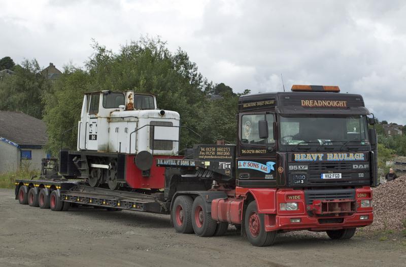 Andrew Barclay 0-4-0DH Bo'ness: Andrew Barclay 0-4-0DH being delivered to Bo'ness.31st July 2010. Photo of Andrew Barclay 0-4-0DH Bo'ness