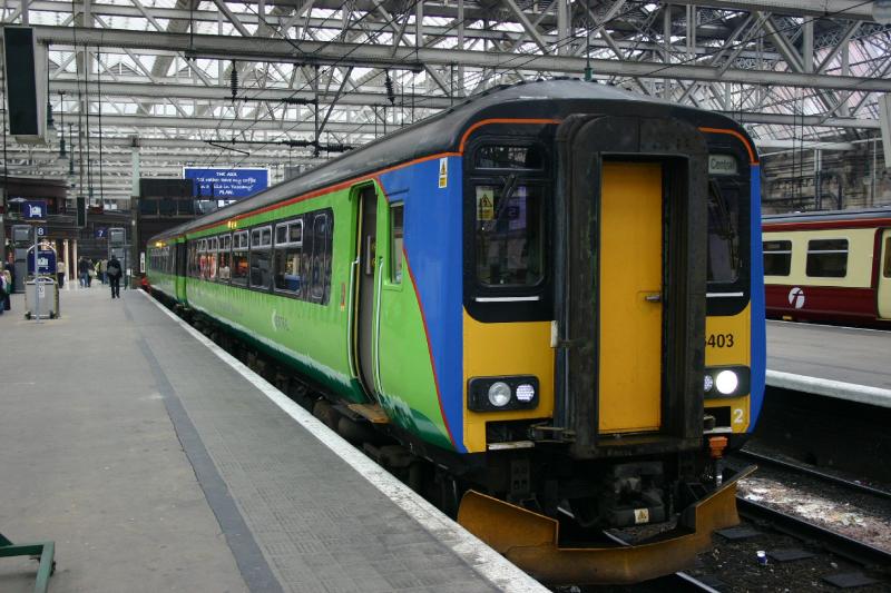 156403 Glasgow Central 040707: Central Trains 156403 on hire to scotrail here at Glasgow Central 040707 Photo of 156403 Glasgow Central 040707