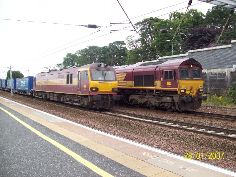 92031 and class 66: carstairs 16 aug 2010 Photo of 92031 and class 66