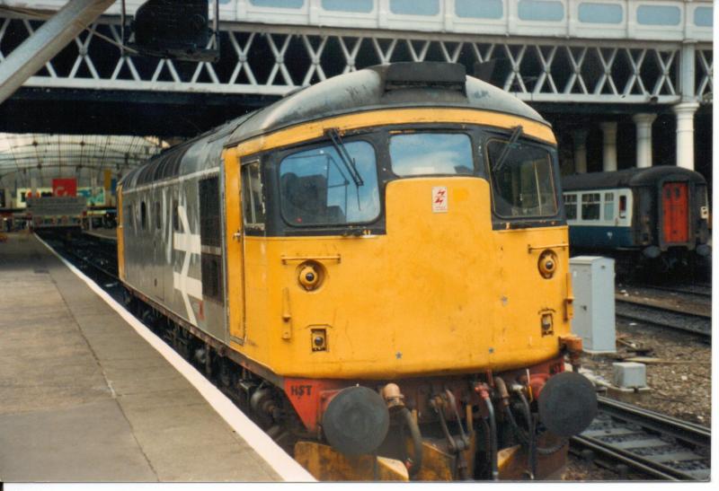 Queen St station pilot: A Railfreight-liveried '26 is captured whilst on station pilot duties at Glasgow Queen Street in the late 1980's. The 26's were regularly used as pilots here around this time. Photo of Queen St station pilot