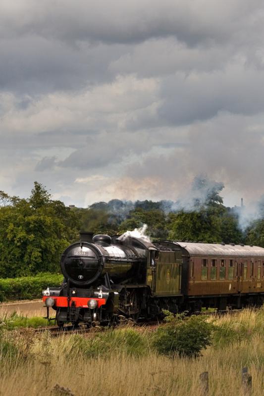 The Great Marquess and support coach: The Great Marquess and support coach pass Elbowend on 21st August. The following day's images can be seen at http://www.pbase.com/peterkellett if anyone is interested. Photo of The Great Marquess and support coach