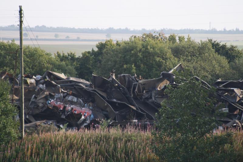 Scrap hoppers: The torn off hopper bodies pile up in Thornton Yard on 8th September 2010. Photo of Scrap hoppers