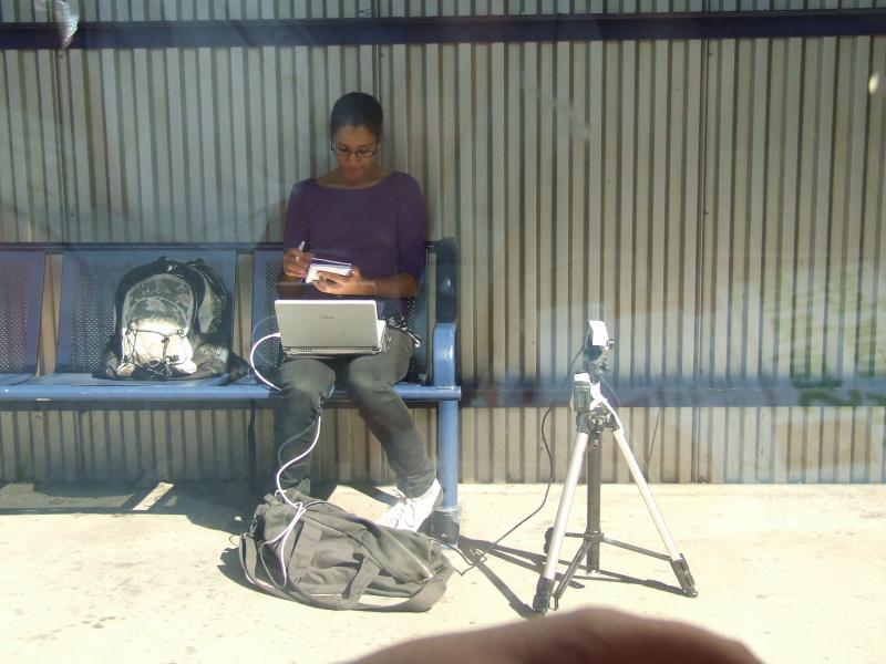 What is going on?: Came upon this lady at Bristol Parkway a couple of weeks ago. Anybody know what she is recording?
I have a closer up shot of her tripod if necessary. Photo of What is going on?