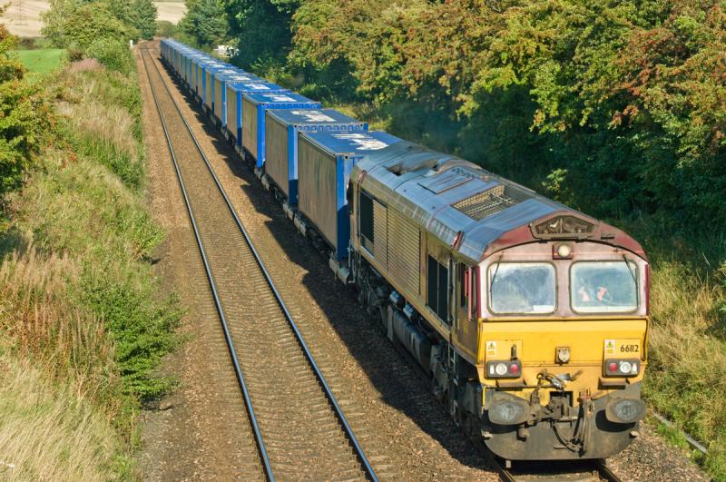 66112: 66112 heads south at Forgandenny 16/09/10 Photo of 66112