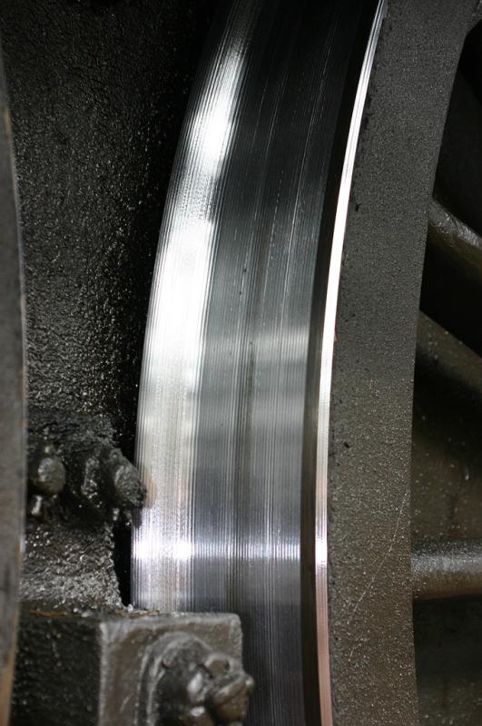 Freshly turned tyre 2: Another turned driving wheel tyre. Photo of Freshly turned tyre 2