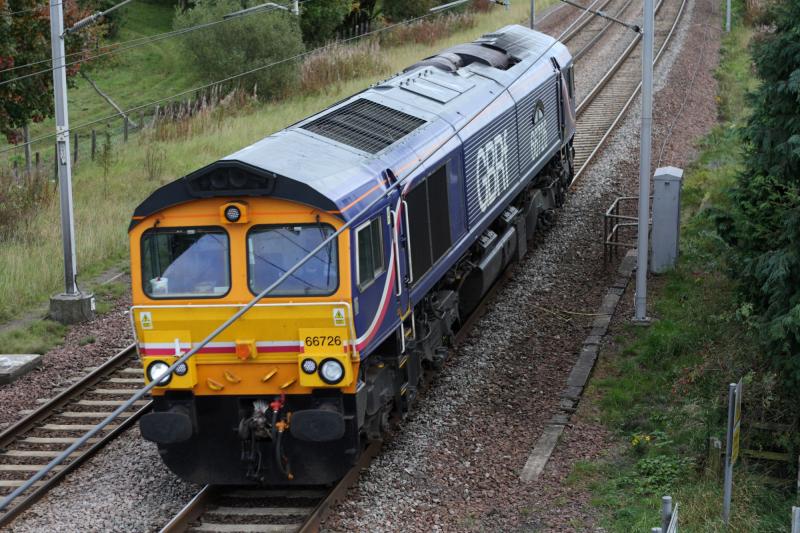 GBRF 66726: GBRF 66726 n/b passing fiddlers gill Sunday 26/9/10 @ 15:24 Photo of GBRF 66726