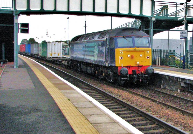 Intermodel Service.: DRS Class 57 Loco. 57009, running through Camelon Station with 4A13 an Intermodel sevice from Grangemouth to Aberdeen. Photo of Intermodel Service.