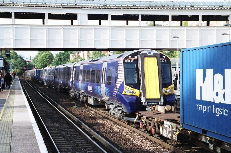 380111 at Kensington Olympia 7 October 2010: In the consist of 7X80 together with 380101 Photo of 380111 at Kensington Olympia 7 October 2010