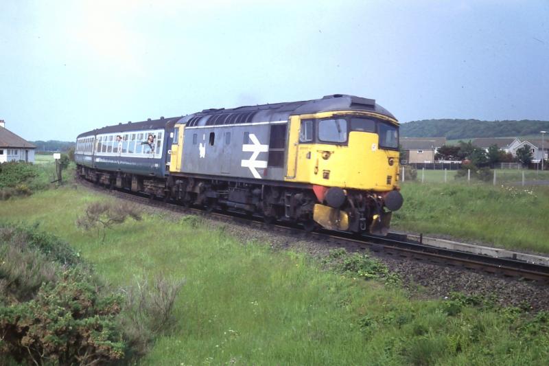 Barassie - 26035 1400 Carlisle - Ayr - 09-06-1990.JPG: A summer Saturdays only train which used any loco Ayr sheds cared to provide.This was the return working of the 10.40 from Ayr. Photo of Barassie - 26035 1400 Carlisle - Ayr - 09-06-1990.JPG