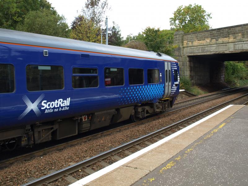 reile na h-alba Gaelic Branding 158872: 158871 at Bridg of Allan with new dual language branding, Photo of reile na h-alba Gaelic Branding 158872