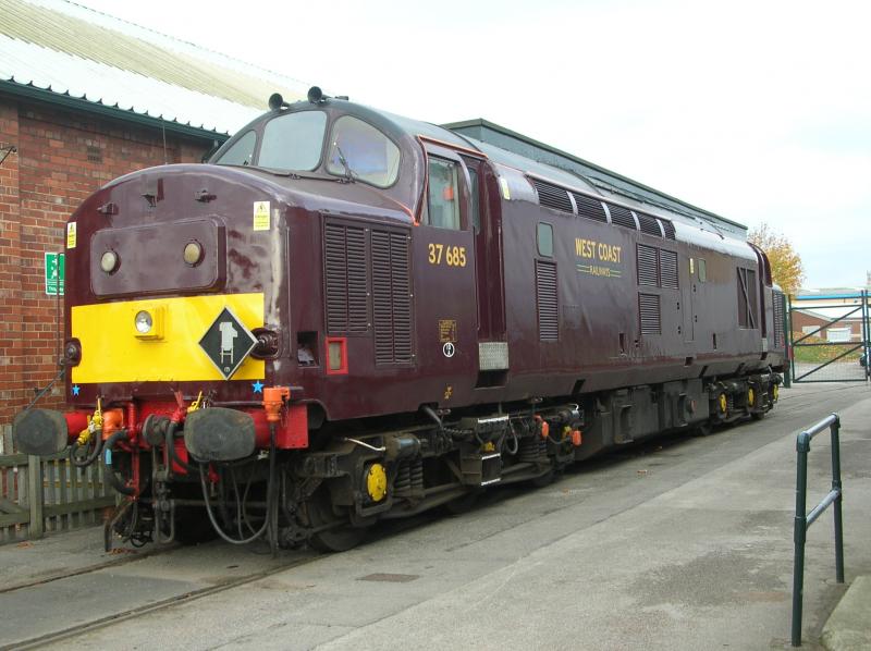 class 37 taking part in the nrm event: class 37685 of west coast railway taking part in the class event on sunday 17th october 2010 Photo of class 37 taking part in the nrm event