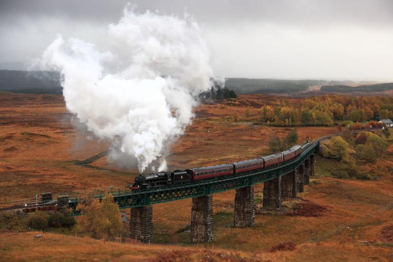 Rannoch Viaduct: 44871 on Rannoch Viaduct. Photo of Rannoch Viaduct