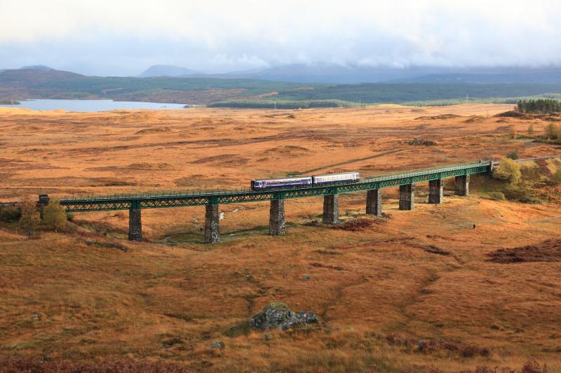 Rannoch Viaduct: Autumnal colours at Rannoch Viaduct in October 2010. Photo of Rannoch Viaduct