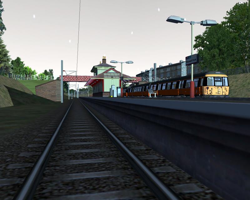 Maxwell Park in MSTS: 303 at Maxwell Park in Glasgow-Carlisle V3 for Microsoft Train Simulator.
Both route and unit are still in production. Photo of Maxwell Park in MSTS