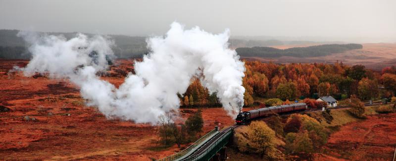 Steam at Rannoch: 44871 in an autumn scene at Rannoch. Photo of Steam at Rannoch