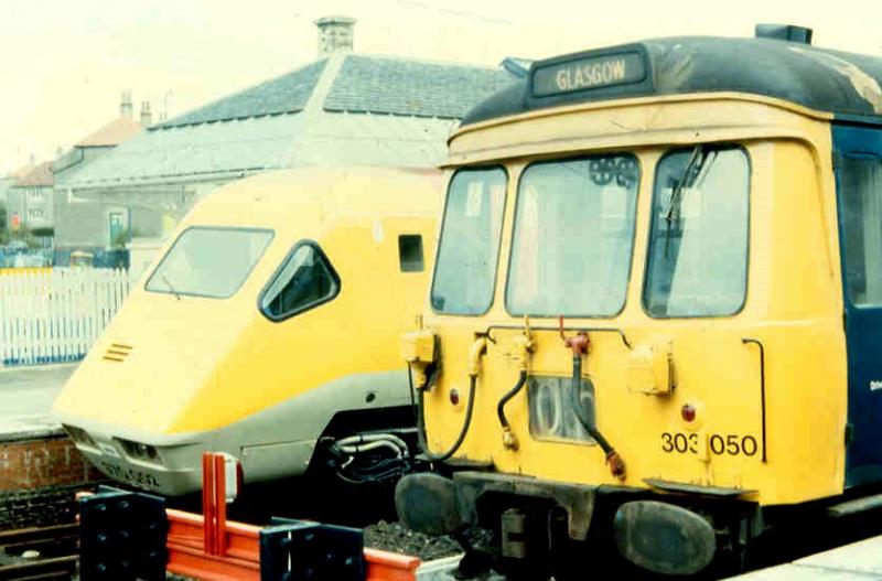 Front end contrast: Lanark 1979 when the APT made an unscheduled-well it actually became slightly regular-visit following failure on a test run. This was the first occasion........... Photo of Front end contrast