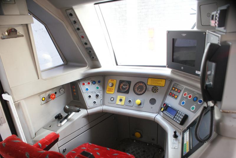 Juniper Cab: The 'startrekky' futuristic cab of a Class 334 Juniper. Photo of Juniper Cab