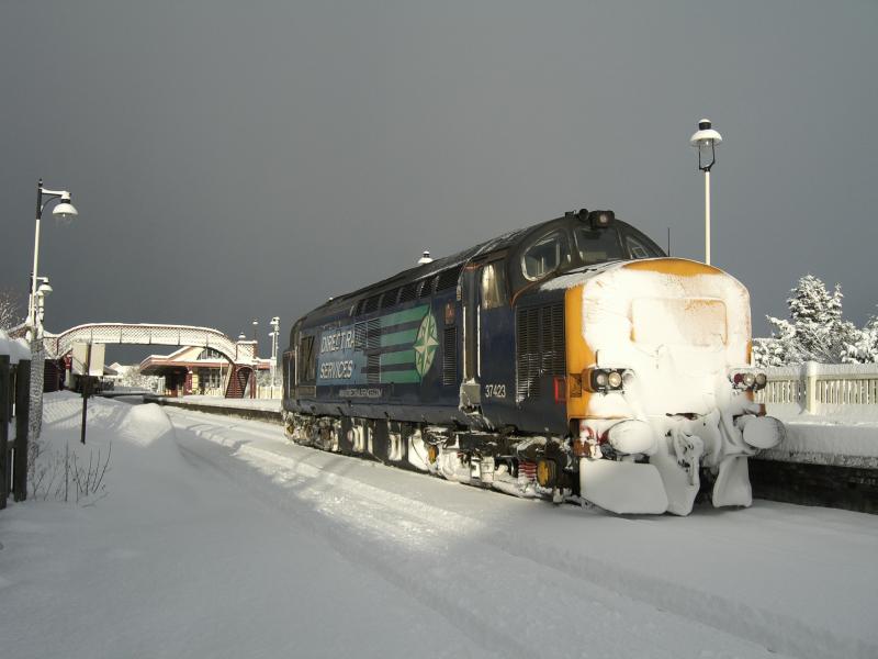 37423 Aviemore: 37423 working 1Z99 at Aviemore 27/11/10 Photo of 37423 Aviemore