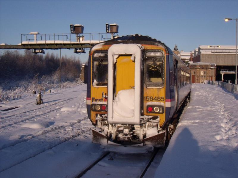 Rare visitor: 156485 after arriving at perth, i think this was a diverted or extended service from dunblane or stirling. Photo of Rare visitor
