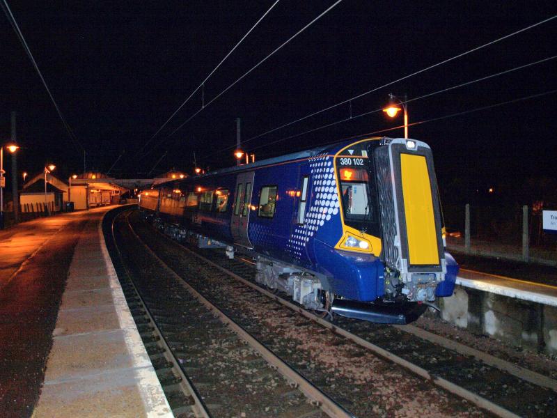 Photo of Troon - 380102 + 380001 18.00 Glasgow Central - Ayr - 09-12-2010 