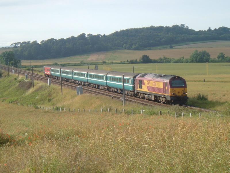 67014 Turnhouse Golfex Wed 180707.jpeg: 67014 at Turnhouse Wed 180707 with return golfex . Photo of 67014 Turnhouse Golfex Wed 180707.jpeg