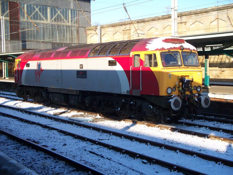 Photo of 57304 'Gordon Tracy' awaits the signal to depart south from Carlisle on 21/12/10