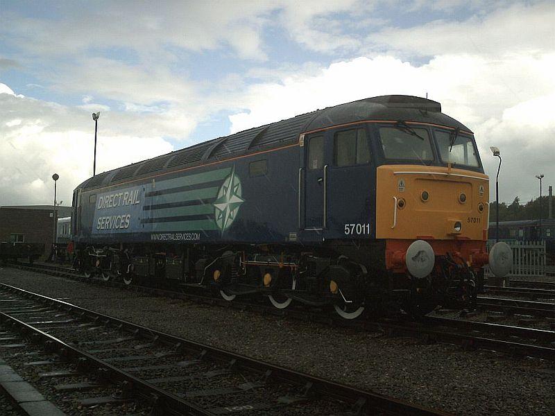 57011_Carlisle_Kingmoor_open_day: 57011 stands in the new DRS livery for class 57's and class 47's during the Open day in July 2007 Photo of 57011_Carlisle_Kingmoor_open_day