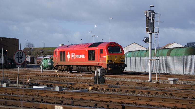 67018 Inverness: 67018 stabled outside Inverness Carriage Shed on 27/02 Photo of 67018 Inverness