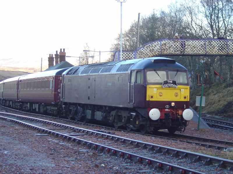 The Winter West Highland Statesman at Rannoch: 47804 at Rannoch with the Winter West Highland Statesman from Fort William to Rugby on Sunday, 27th February 2011 Photo of The Winter West Highland Statesman at Rannoch