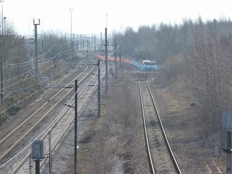Millerhill and Newcraighall turnback 2 March 2011: The entrance to Millerhill yard from Newcraighall and the turnback siding Photo of Millerhill and Newcraighall turnback 2 March 2011