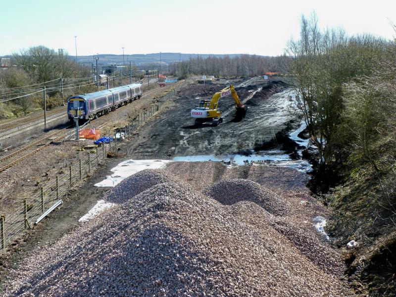 Millerhill 18 March 2011: Ongoing work at Millerhill, preparation for the new Border Railway Photo of Millerhill 18 March 2011