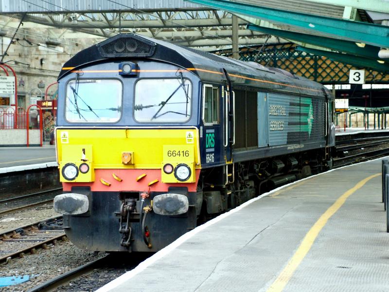 66416: Class 66 66416 runs through Carlisle on 28th April 2010 Photo of 66416