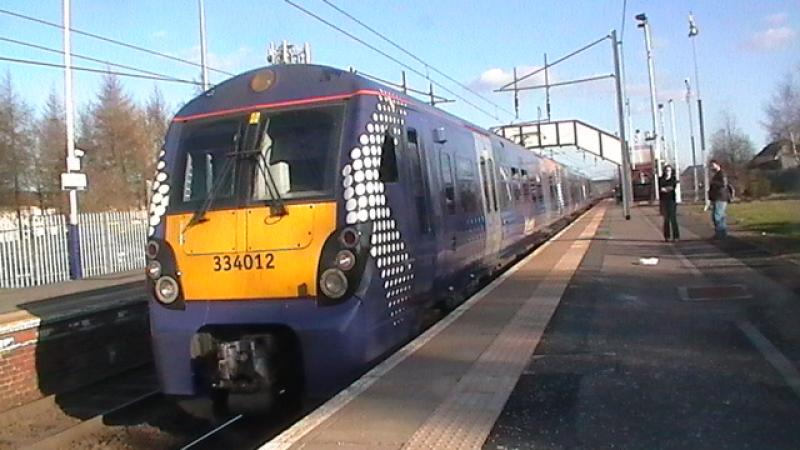 The All New 334012 In FULL LIVERY!!!: 334012 Is Seen In Full ScotRail Saltire Livery Working The 16:13 Milgavie Service. Photo of The All New 334012 In FULL LIVERY!!!