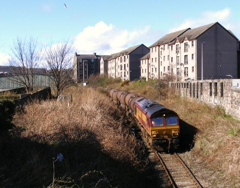 66103: 66103 approaches journey's end with 6A30 from Mossend to Aberdeen Waterloo hauling 6 ICAs 02-03-11 Photo of 66103