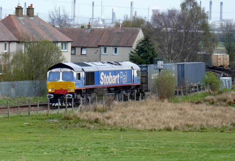 James the Engine.: 4A13 Grangemouth - Aberdeen Freight Working see's 66414 Photo of James the Engine.