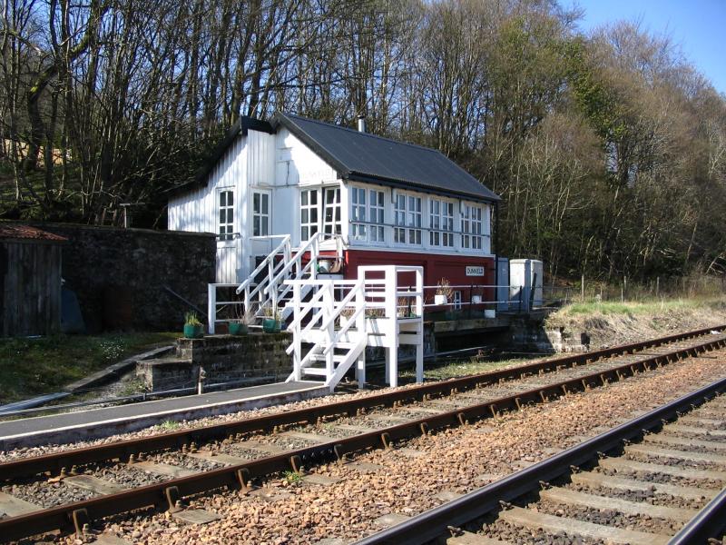 Dunkeld: Dunkeld signalbox in 2005. This box is one of the few around that retains its wood burning stove... Photo of Dunkeld