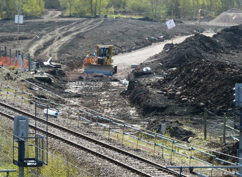 Ballast in place on Borders Railway: Ballast is laid on the new formation of the Borders Railway where it will join the existing network at Millerhill on the outskirts of Edinburgh Photo of Ballast in place on Borders Railway