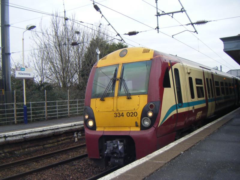 cloudy killwinning: A 334 pauses at killwinning. Photo of cloudy killwinning