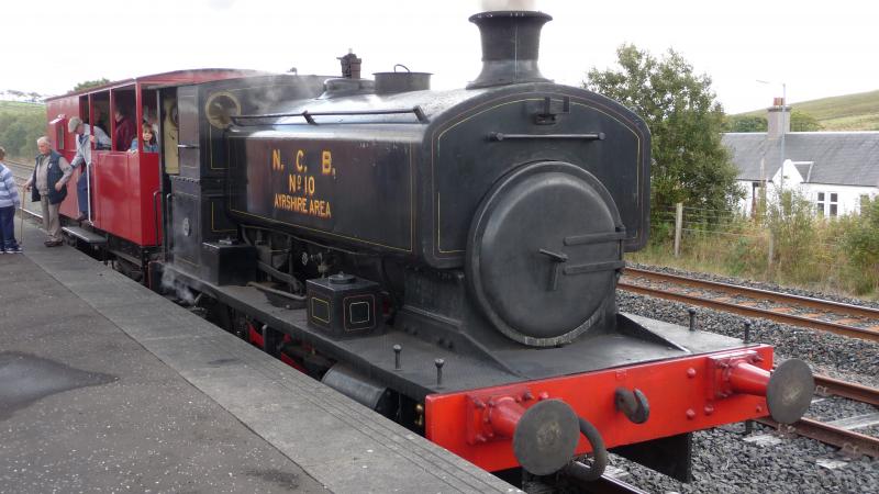 NCB No. 10: NCB No. 10 on a steam day at Dunaskin. Photo of NCB No. 10