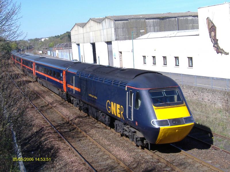 East Riding of Yorkshire: 43114 Heads South thru' Arbroath with an Aberdeen-King's Cross train. Photo of East Riding of Yorkshire