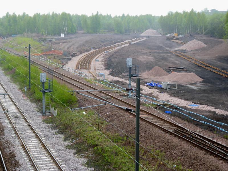Border Rail progress at Millerhill: The first track has been laid where the Border Railway begins at Millerhill Photo of Border Rail progress at Millerhill