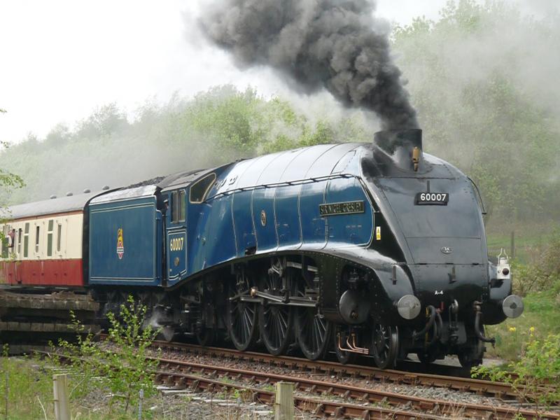 Sir Nigel Gresley, Kinneil, 22 April 2011: Sir Nigel Gresley at Kinneil Halt on Good Friday 2011. Photo of Sir Nigel Gresley, Kinneil, 22 April 2011