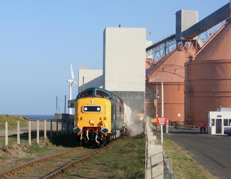 55022 6N69 North Blyth: 55022 departs North Blyth Aluminium Smelter while working 6N69 17:54 North Blyth to Lynemouth loaded Alumina tanks on 27th April 2011 Photo of 55022 6N69 North Blyth