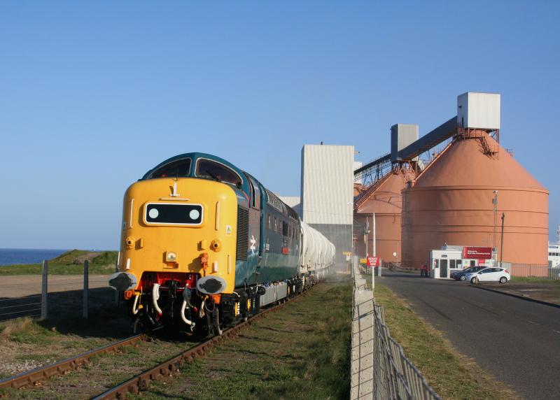 55022 6N69 North Blyth: 55022 departs North Blyth Aluminium Smelter while working 6N69 17:54 North Blyth to Lynemouth loaded Alumina tanks on 27th April 2011 Photo of 55022 6N69 North Blyth
